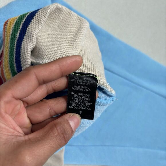 Aviator Nation Women’s Sky Blue Rainbow Rib Logo Sweatpants Small - Picture 8 of 12